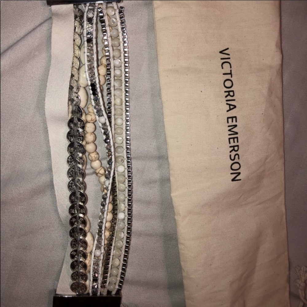 Victoria Emerson Black and Cream Multi-Strand Belt